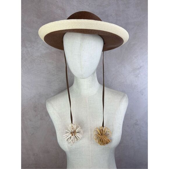 Vintage 1960s Fine Straw Hat Adolfo II of New York - Picture 7 of 9